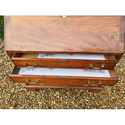 361 - AN 18TH CENTURY SOLID MAHOGANY NEO CLASSICAL BUREAU BOOKCASE 
With architectural pediment above two ... 