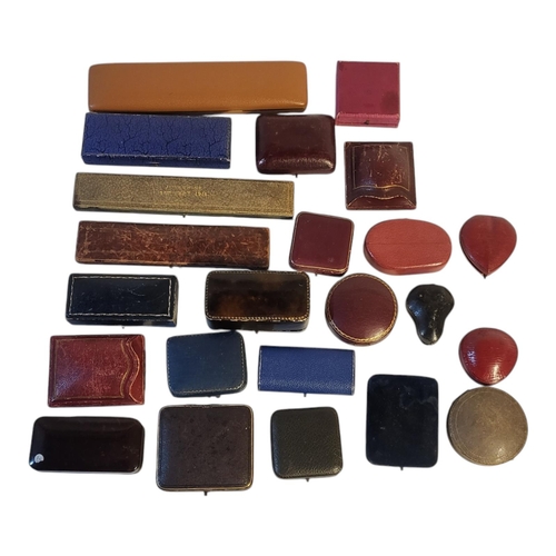 50 - A COLLECTION OF VICTORIAN AND LATER JEWELLERY BOXES
To include shaped leather clad box P Orr and Son... 