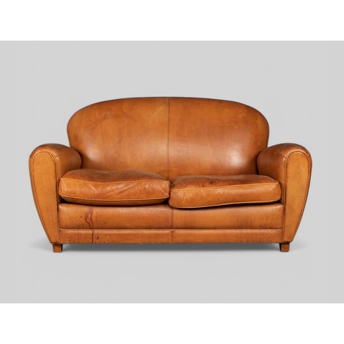 788 - A TWO SEATER LEATHER SOFA, FRANCE, LATE 20TH CENTURY.
Dimensions: 153cm wide, 84cm deep, 90cm high, ... 