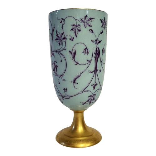 253 - AFTER RAPHAEL SANTO, MID 19TH CENTURY SEVRES STYLE JEWELLED PORCELAIN PRESENTATION GOBLET, CIRCA 186... 