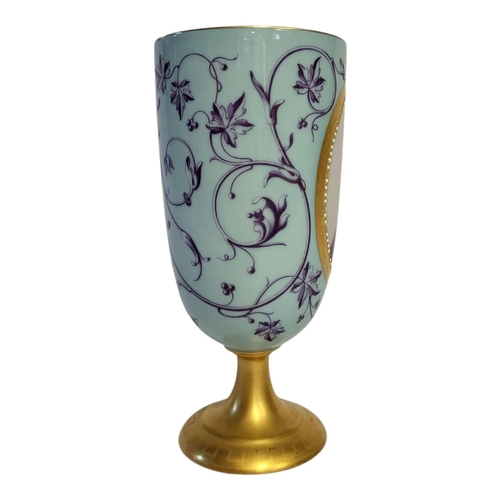 253 - AFTER RAPHAEL SANTO, MID 19TH CENTURY SEVRES STYLE JEWELLED PORCELAIN PRESENTATION GOBLET, CIRCA 186... 