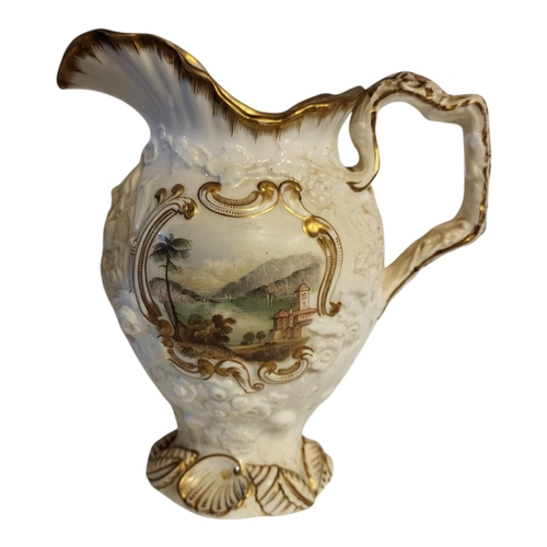 257 - A COLLECTION OF COPELAND GARRAD, LATE SPODE POT POTPOURRI 
Along with jug decorated with Geneva lake... 