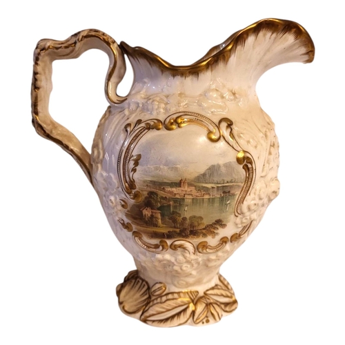 257 - A COLLECTION OF COPELAND GARRAD, LATE SPODE POT POTPOURRI 
Along with jug decorated with Geneva lake... 