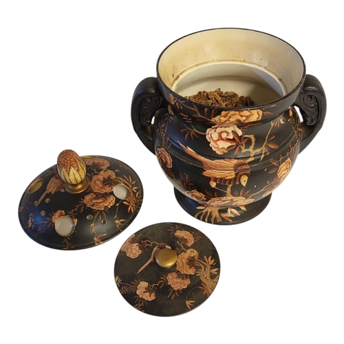 257 - A COLLECTION OF COPELAND GARRAD, LATE SPODE POT POTPOURRI 
Along with jug decorated with Geneva lake... 