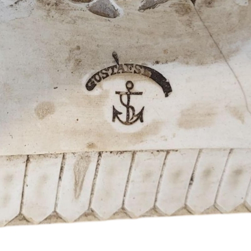 260 - A MID 19TH CENTURY PARIAN GARDEN PLINTH 
In Ancient Greek palestra pattern.
(h 32cm x w 45cm x d 26c... 