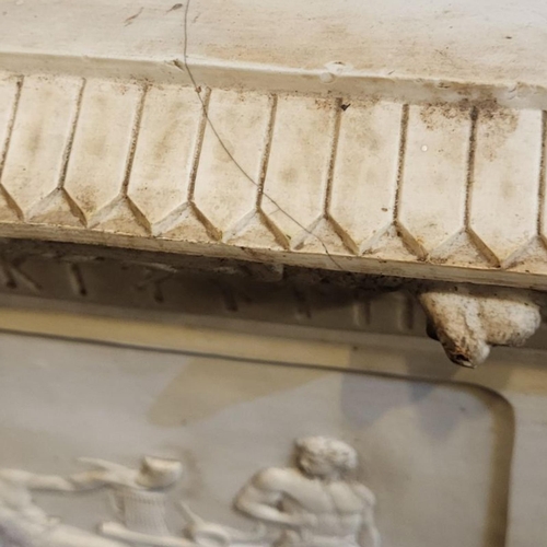 260 - A MID 19TH CENTURY PARIAN GARDEN PLINTH 
In Ancient Greek palestra pattern.
(h 32cm x w 45cm x d 26c... 