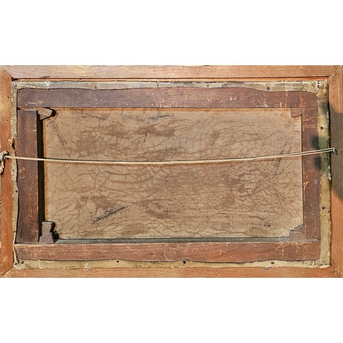 621 - A 19TH CENTURY OIL ON CANVAS ‘HIGHLAND SCENE’ LANDSCAPE
River scene, with cattle, in carved gilt fra... 