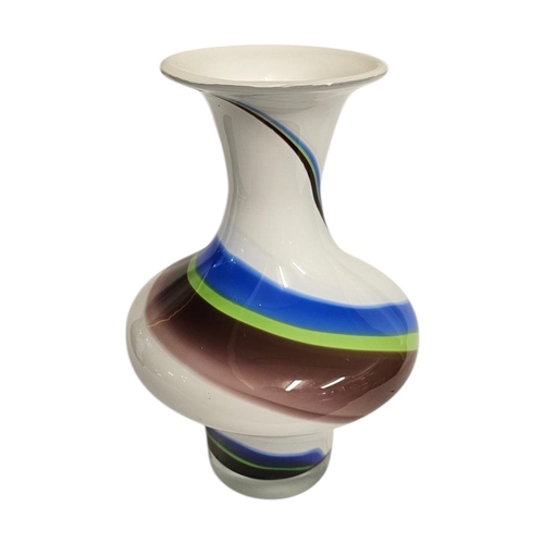 275 - SIA COLLECTION,A LARGE VINTAGE SWEDISH ART GLASS VASE
Having a flared neck and coloured glass swirls... 