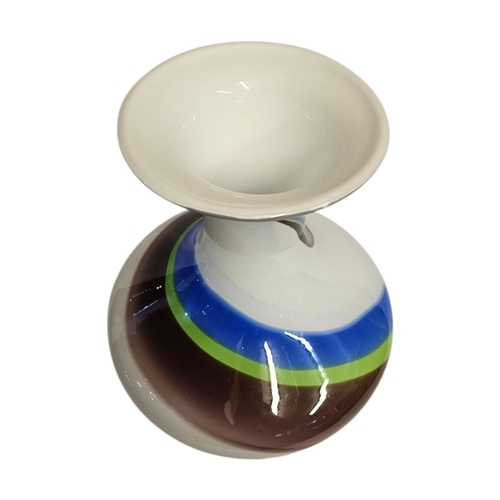 275 - SIA COLLECTION,A LARGE VINTAGE SWEDISH ART GLASS VASE
Having a flared neck and coloured glass swirls... 