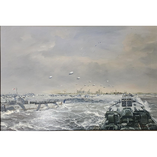 JOHN ALAN HAMILTON, 1919 - 1993, OIL ON BOARD WWII MILITARY MARINE ...
