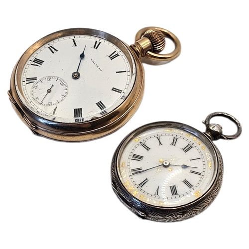 24 - A 19TH CENTURY SILVER LADIES POCKET WATCH
Having engraved decoration and key wind mechanism, togethe... 