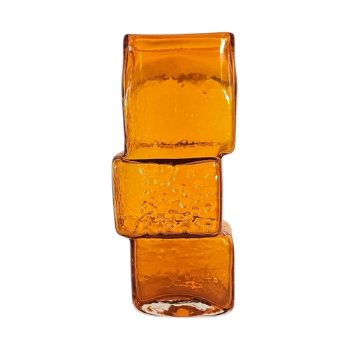 A LARGE MID CENTURY WHITEFRIARS TANGERINE GLASS ‘DRUNKEN BRICKLAYER ...