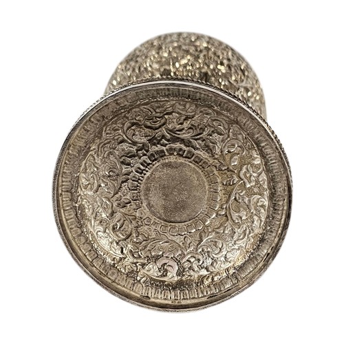 18A - A 19TH CENTURY ANGLO-INDIAN SILVER KUTCH GOBLET
Profusely chased with floral rosettes and scrolling ... 