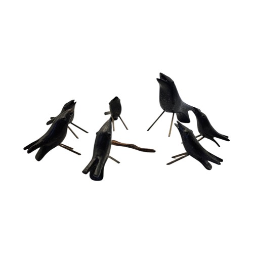 99 - GUY TAPLIN, B. 1939, LIMITED EDITION BRONZE SEVEN PIECE
Titled ‘Crow Family’, all signed, numbered 4... 