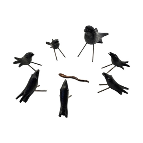 99 - GUY TAPLIN, B. 1939, LIMITED EDITION BRONZE SEVEN PIECE
Titled ‘Crow Family’, all signed, numbered 4... 