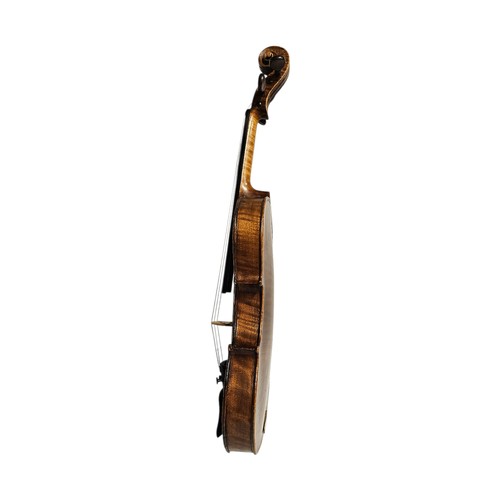101 - A 19TH CENTURY GERMAN ¾ SIZE VIOLIN
Brown, length of back 33cm, overall 54cm, cased.

Condition: goo... 
