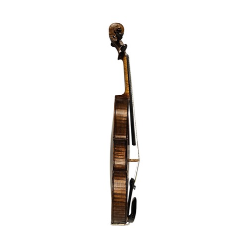 101 - A 19TH CENTURY GERMAN ¾ SIZE VIOLIN
Brown, length of back 33cm, overall 54cm, cased.

Condition: goo... 