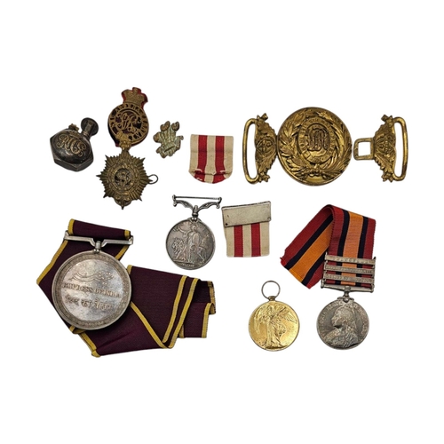 117A - A COLLECTION OF VICTORIAN SILVER BRITISH MILITARY WAR MEDALS
Comprising a large silver Imperial Asse... 