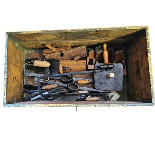 205 - A COLLECTION OF VINTAGE TRADESMAN’S HAND TOOLS
A rustic assortment of antique tools including wooden... 