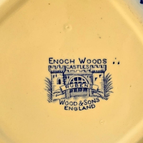235 - ENOCH WOOD, A COLLECTION OF VINTAGE BLUE AND WHITE POTTERY DINNERWARE
To include Castles and British... 