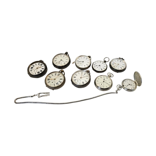 67 - A COLLECTION OF SIX 19TH CENTURY SILVER GENT’S POCKET WATCHES
Open face to include two American Walt... 