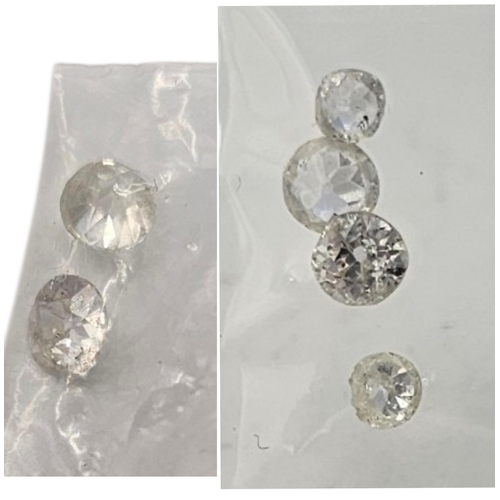 76 - A NEAR PAIR OF 1/4CT LOOSE DIAMONDS
Round brilliant cut, together with a pair of .10ct diamonds and ... 
