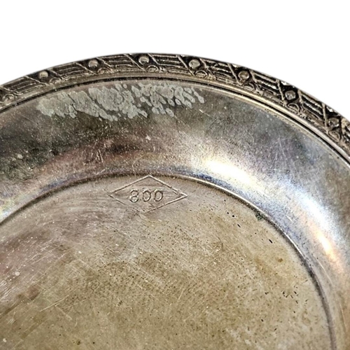 8 - A COLLECTION OF EARLY 20TH CENTURY CONTINENTAL SILVER TRINKETS
To include a shell dish set with a bi... 