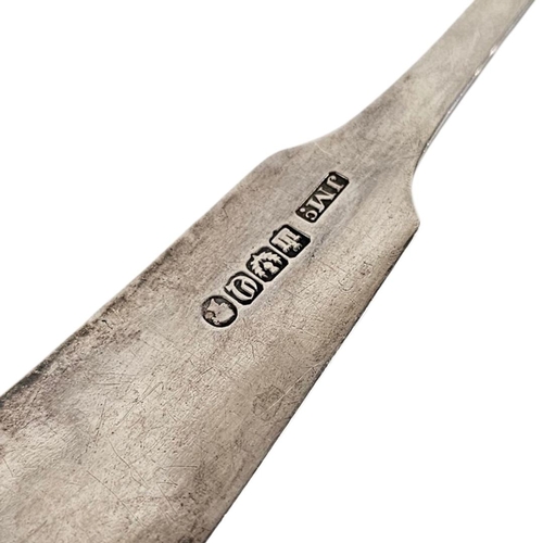 86 - A LARGE 19TH CENTURY SCOTTISH SILVER BASTING SPOON
Shell design to finial and engraved initial ‘M’, ... 