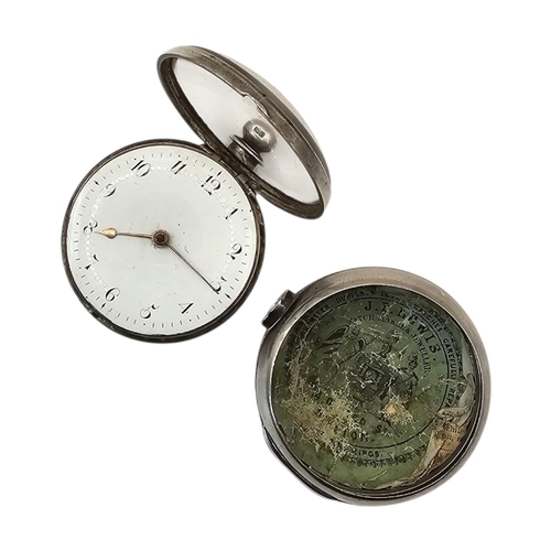 154 - AN EARLY 20TH CENTURY SILVER VERGE POCKET GENT’S WATCH
Pair case with Arabic number markings and fus... 