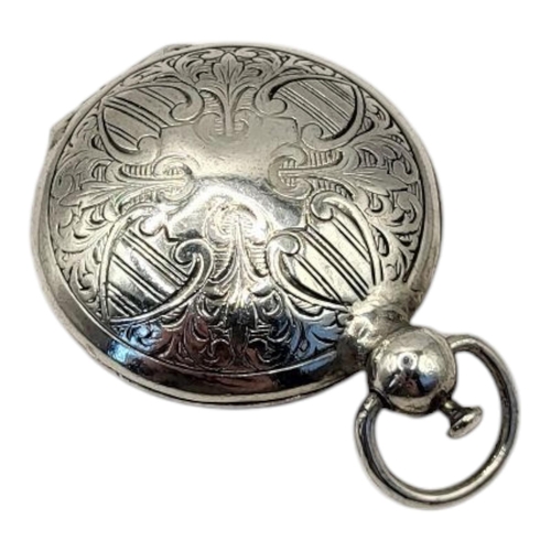 156 - AN EARLY 20TH CENTURY CONTINENTAL SILVER FULL SOVEREIGN COIN CASE
Circular form, with engraved cruci... 