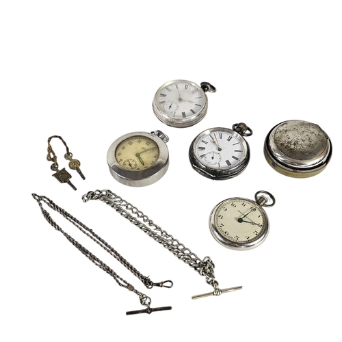 111 - TWO EARLY 20TH CENTURY SILVER GEBYA POCKET WATCHES
Open face to include an American Waltham, togethe... 