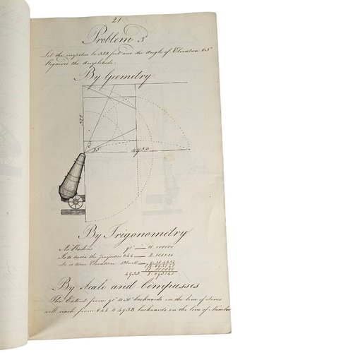 119 - A RARE EARLY 19TH CENTURY HAND WRITTEN AND ILLUSTRATED MILITARY MANUSCRIPT
Titled ‘A System of Pract... 