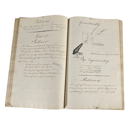 119 - A RARE EARLY 19TH CENTURY HAND WRITTEN AND ILLUSTRATED MILITARY MANUSCRIPT
Titled ‘A System of Pract... 