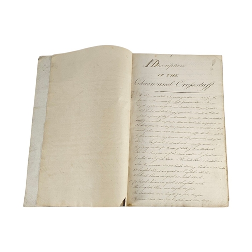 120 - AN EARLY 19TH CENTURY HAND WRITTEN AND ILLUSTRATED SURVEYING MANUSCRIPT
Titled ‘A system of Land Sur... 