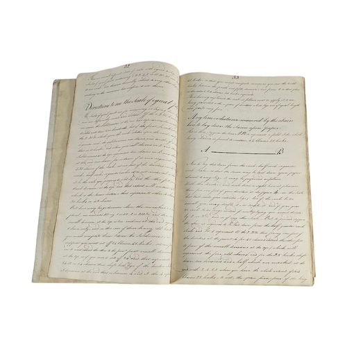 120 - AN EARLY 19TH CENTURY HAND WRITTEN AND ILLUSTRATED SURVEYING MANUSCRIPT
Titled ‘A system of Land Sur... 