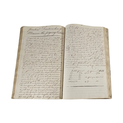 120 - AN EARLY 19TH CENTURY HAND WRITTEN AND ILLUSTRATED SURVEYING MANUSCRIPT
Titled ‘A system of Land Sur... 