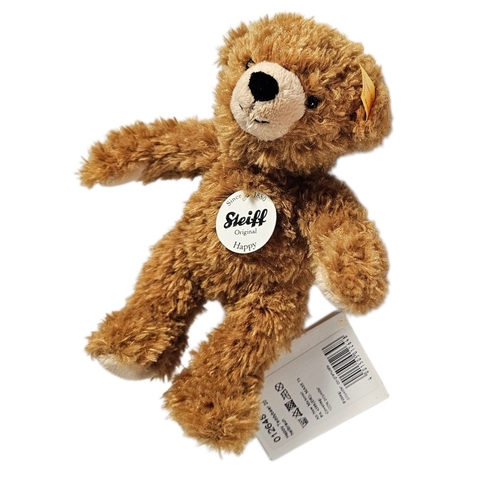 123 - STEIFF, ‘HAPPY’, A PLUSH MOHAIR TEDDYBEAR
Yellow tag to ear, retaining original labels.
(approx 19cm... 