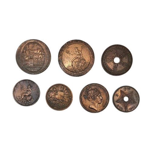 153 - AN 18TH CENTURY FRENCH REVOLUTION BRONZE MEDALLION, DATED 1792 
With embossed Military scene and mar... 