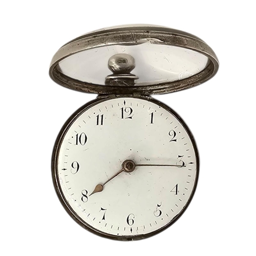 154 - AN EARLY 20TH CENTURY SILVER VERGE POCKET GENT’S WATCH
Pair case with Arabic number markings and fus... 