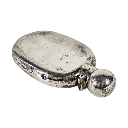 1A - A VICTORIAN SILVER HIPFLASK
Having a screw cap and engraved inscription ‘Alfred Boyce New Wandsworth... 