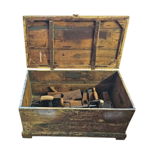 205 - A COLLECTION OF VINTAGE TRADESMAN’S HAND TOOLS
A rustic assortment of antique tools including wooden... 