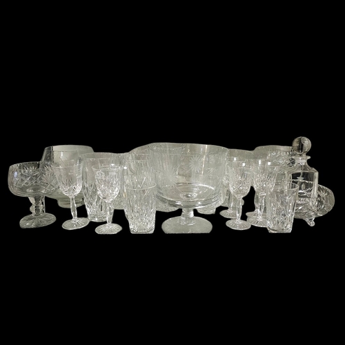 208 - A COLLECTION OF VINTAGE COMMEMORATIVE CUT LEAD CRYSTAL GLASS
The lot features a large brandy balloon... 