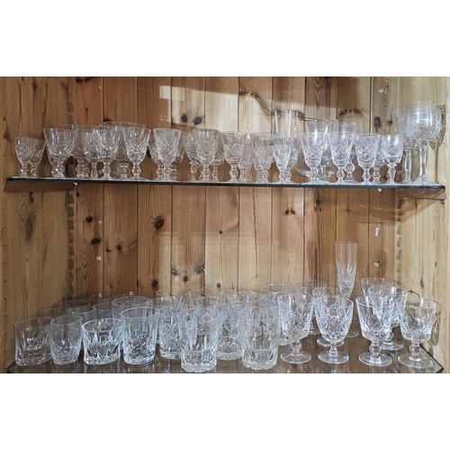 209 - A COLLECTION OF CUT VINTAGE GLASS LEAD CRYSTAL STEMWARE AND TUMBLERS
Featuring various diamond and w... 
