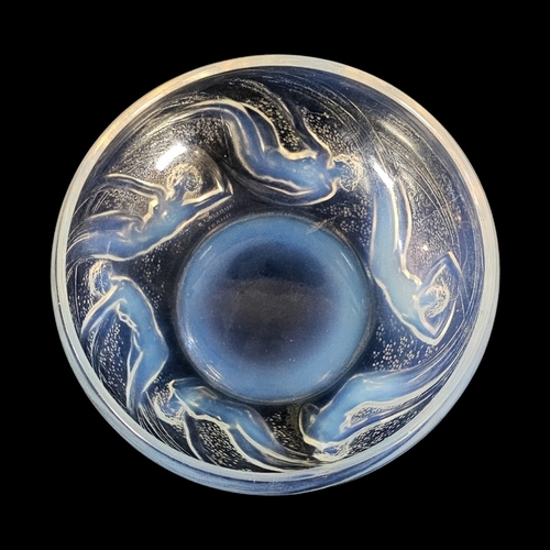 212 - R. LALIQUE, AN ART DECO OPELESCENT ‘ONDINES' FIGURAL GLASS BOWL
In the pattern (No. 380), featuring ... 