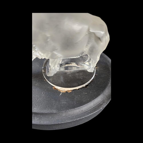 213 - LALIQUE, A FROSTED GLASS 'SANGLIER' BOAR FIGURE
The stylized wild boar in clear and frosted glass, d... 