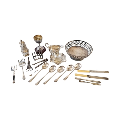 227 - A PAIR OF EARLY 20TH CENTURY SILVER PLATED GRAPE SCISSORS
Together with a collection of silver plate... 