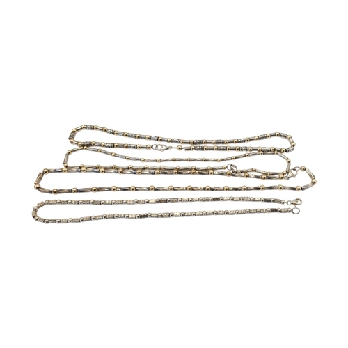 64 - A COLLECTION OF VINTAGE SILVER GILT NECKLACES
Each set with gilt spherical links.
(largest approx 47... 