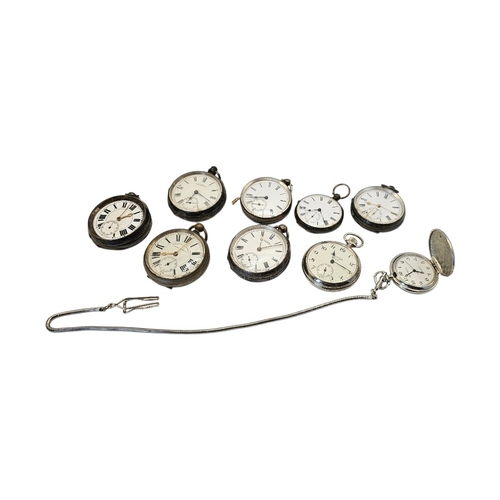 67 - A COLLECTION OF SIX 19TH CENTURY SILVER GENT’S POCKET WATCHES
Open face to include two American Walt... 