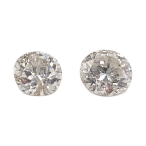 75 - A NEAR PAIR OF 3/4CT ROUND BRILLIANT CUT LOOSE DIAMONDS.


Condition: good overall, no damage or rep... 