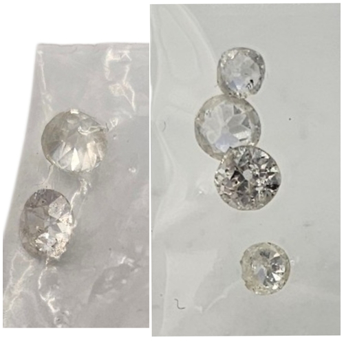 76 - A NEAR PAIR OF 1/4CT LOOSE DIAMONDS
Round brilliant cut, together with a pair of .10ct diamonds and ... 